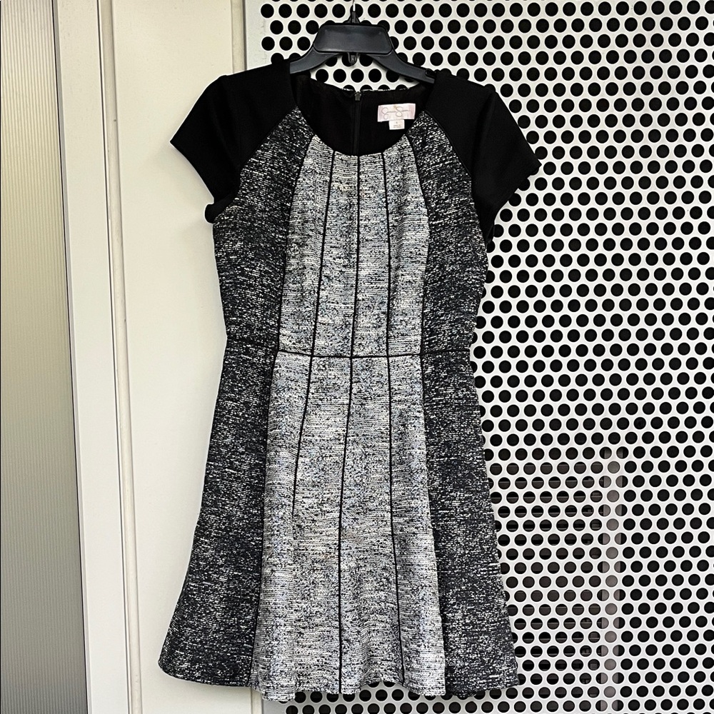 Jessica Simpson Black and Gray Mini Dress
